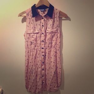 Keds Paperclip print collared shirt dress size S